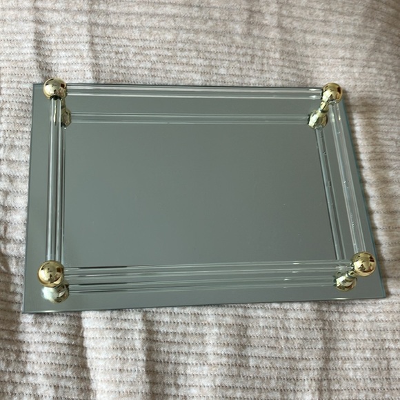 international silver company Other - MCM vintage Elegant Gold lucite mirrored Vanity Tray